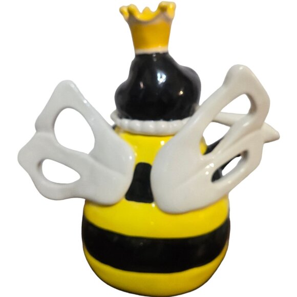 Queen Bee Teapot Heather Goldminc Blue Sky Ceramic READ Hand Painted 2012 - Picture 2 of 16